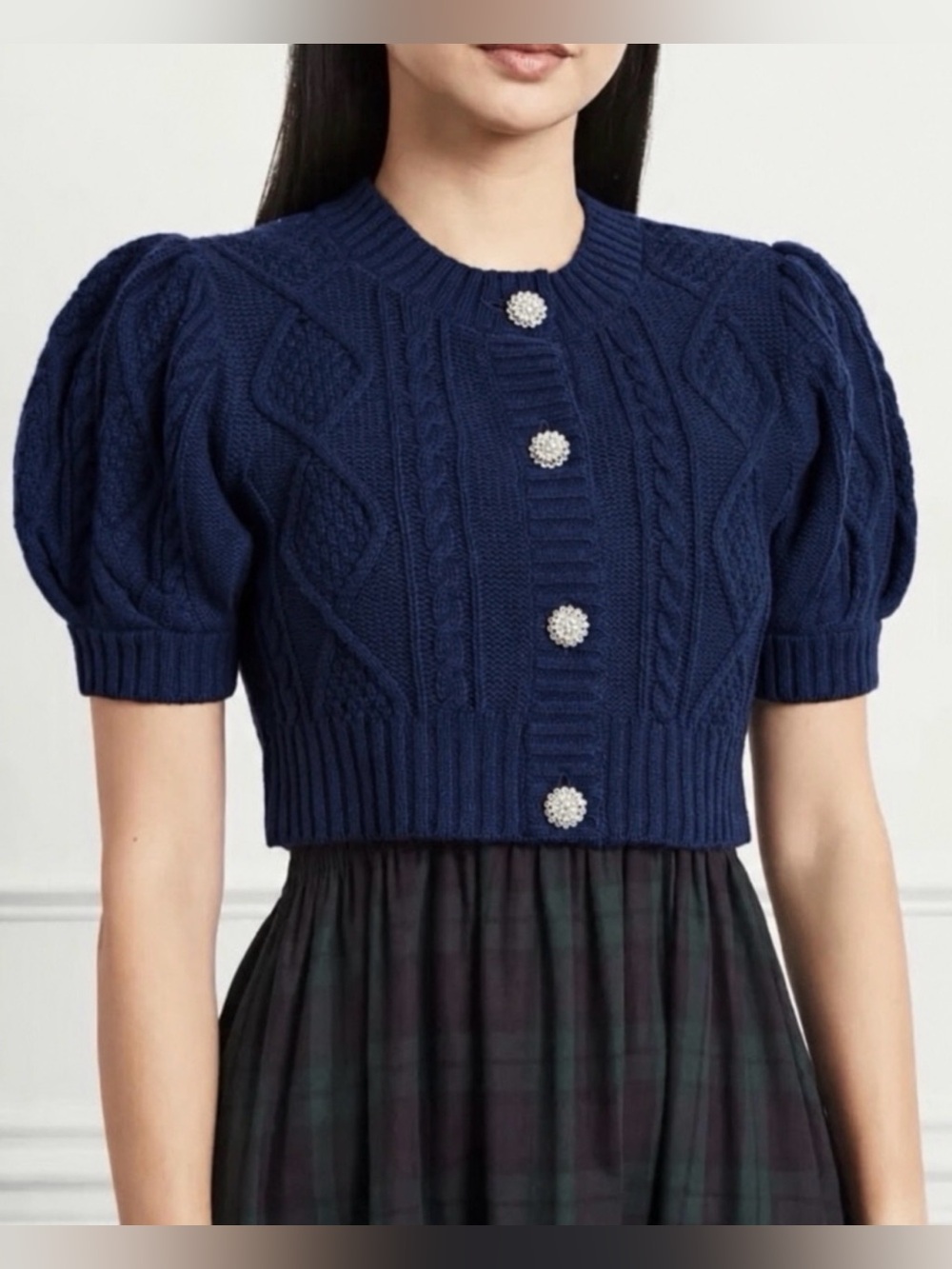 Hill House Home The Ollie Sweater Cropped Knit - XS - Navy